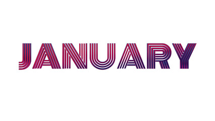 Poster - JANUARY - VIBRANT NEON STYLE ISOLATED