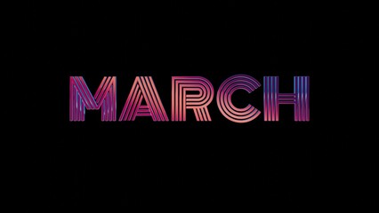 Aufkleber - MARCH - RETRO NEON GRAPHICS ISOLATED