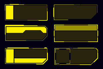 Wall Mural - collection technology futuristic frame hud technology cyberpunk design element.
