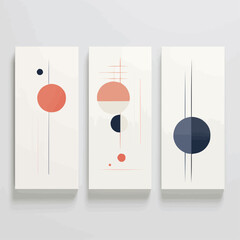 Poster - Palette | Minimalist and Simple set of 3 Line White background - Vector illustration