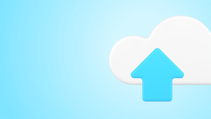 Poster - Cloud computing data cyber storage upload download service realistic 3d icon vector illustration
