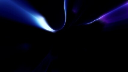 Poster - Abstract blue bright glowing background with iridescent waves of energy and plasma rays with light. Video in high quality 4k, motion design