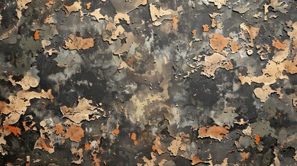 Poster - A wall with a lot of cracks and peeling paint