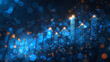 © Kateryna Kordubailo - Blue growth graph and business chart data diagram showing success on a financial presentation background, featuring an abstract upward arrow symbol. It represents finance, marketing, price statistics,