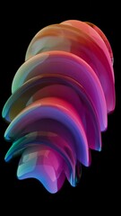 Poster - Abstract Sculptural Form in Glass: A Study in Color and Reflection