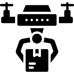 Sticker - delivery drone icon