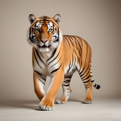 Poster - Tiger portrait in plain background