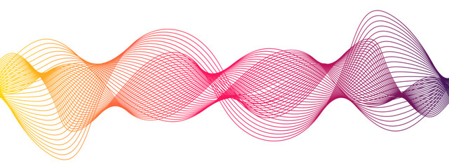 Leinwandbilder - Futuristic motion Curved modern glowing frequency stream sound wave. Thin line Curve seamless technology sound wave lines. Curved smooth geometric wave swirl Creative line art.