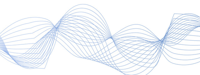 Poster - Abstract blue blend wave lines with Bright Digital frequency track equalizer. Wave lines dynamic flowing colorful light isolated background. sound wave lines and technology curve lines. 
