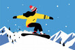 © ADDICTIVE STOCK - Woman Snowboarding Down Mountain Slope on Sunny Winter Day. Generative AI