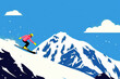 © ADDICTIVE STOCK - Snowboarder Descending a Snowy Mountain Slope. Generative AI