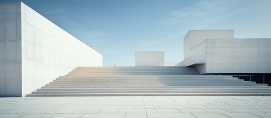 Aufkleber - Modern urban architecture with a partially visible square platform, including copy space image.