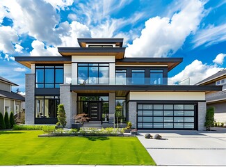 Wall Mural - Modern new luxury house in vancouver