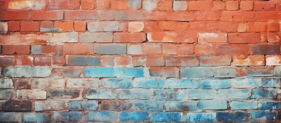 Poster - Vibrant brick wall with copy space image.