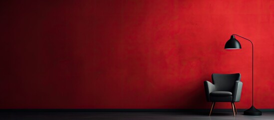 Poster - A bold red paper stands out against a dark black wall, offering an ideal backdrop for a copy space image.