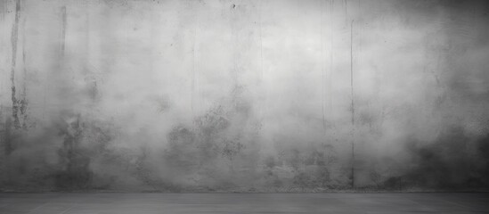 Poster - Abstract design featuring an old cement wall texture in dark gray and black colors, contrasted with a light gradient white background providing copy space image.