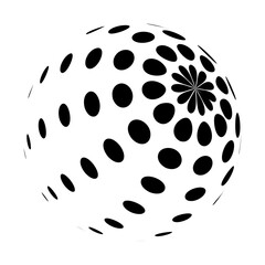 Poster - Large Empty Digital Globe Design Vector with Black Spotted, Patterned Surface - Vector Illustration, Template, Isolated on White Background