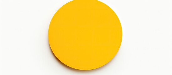 Aufkleber - Round yellow paper sticker label on a blank white background with copy space image.