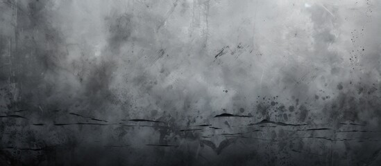 Poster - Abstract design featuring an old cement wall texture in dark gray and black colors, contrasted with a light gradient white background providing copy space image.