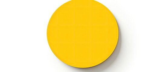 Aufkleber - Round yellow paper sticker label on a blank white background with copy space image.