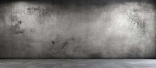 Poster - Abstract design featuring an old cement wall texture in dark gray and black colors, contrasted with a light gradient white background providing copy space image.