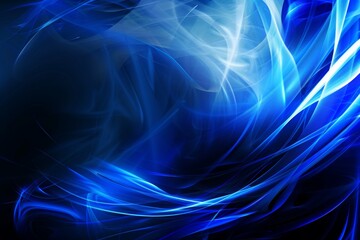 Wall Mural - ethereal blue swirls of light on a dark background