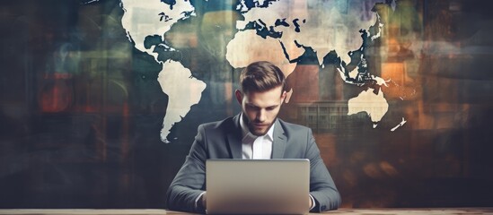 Poster - A businessman browsing online courses with a copy space image.