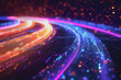 © PHAISITSAWAN - technology roads made out of fiber and network connections. colorful abstract background.