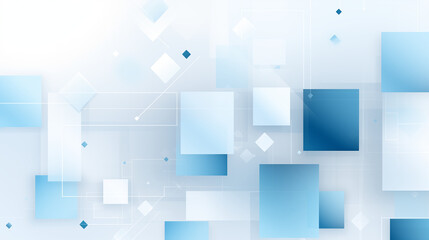 Wall Mural - Abstract Blue Geometric Cubes Network Background