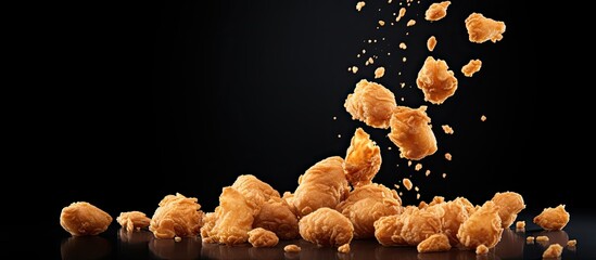 Aufkleber - Popcorn chicken falling with copy space image on white background.