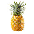 © tohceenilas - Fresh ripe pineapple isolated on a white background showcasing its vibrant yellow color and unique texture.