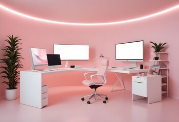 minimalist interior design style futuristic home office sleek furniture state of the art technology