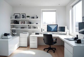 minimalist interior design style futuristic home office sleek furniture state of the art technology