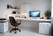 © Eyeam - minimalist interior design style futuristic home office sleek furniture state of the art technology