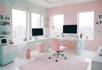 minimalist interior design style futuristic home office sleek furniture state of the art technology