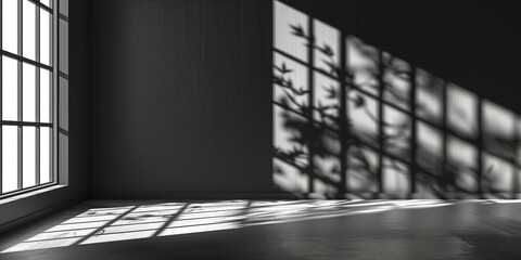 Wall Mural - Abstract empty room interior with shadow from the window