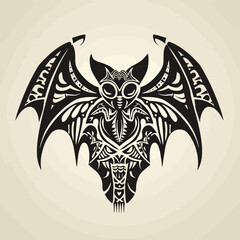 Wall Mural - Bat Tribal Logo Illustration