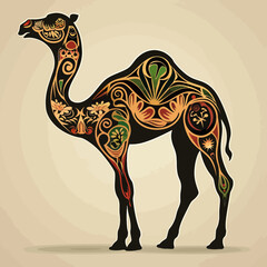 Canvas Print - tribal vector camel isolated