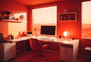 minimalist interior design style futuristic home office sleek furniture state of the art technology