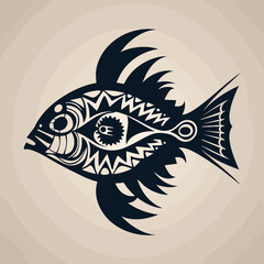 Canvas Print - Fish Tribal Illustration