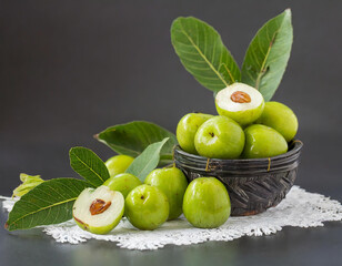 Wall Mural - Green jujube fruits