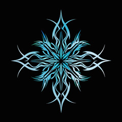 Poster - Symmetrical Ice Snow Tribal