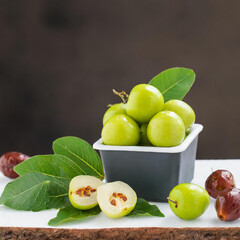 Wall Mural - Green jujube fruits