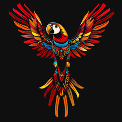 Sticker - Parrot Tribal Illustration