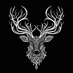 Sticker - Reindeer Tribal Tattoo