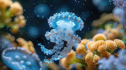 Canvas Print - Closeup jellyfish in aquarium  