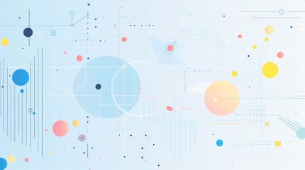 Wall Mural - Data visualization on light blue background