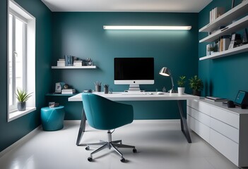 minimalist interior design style futuristic home office sleek furniture state of the art technology