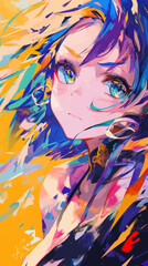 Wall Mural - Anime Girl With Zany Expression