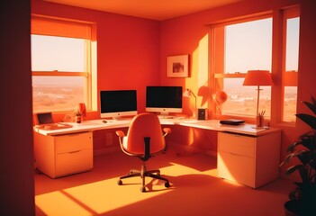 minimalist interior design style futuristic home office sleek furniture state of the art technology